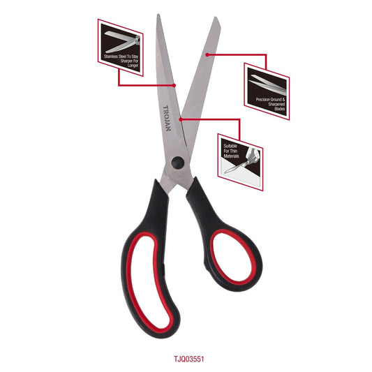 Trojan General Purpose Scissors - 240mm - Stainless Steel - DIY Use – view 2 - Auzzistore