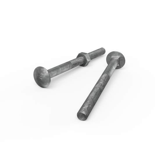 Zenith M10 x 130mm Hot Dip Galvanised Cup Head Bolts Nuts Each - Auzzistore