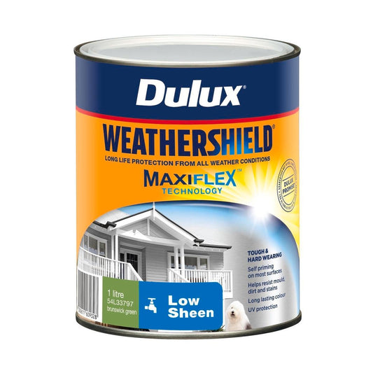 Dulux Weathershield Low Sheen Exterior Paint 1L Brunswick Green - Auzzistore