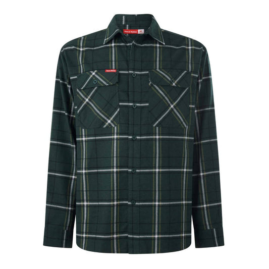 Hard Yakka Green Check Long Sleeve Flannel Shirt Size S - Durable - Comfortable