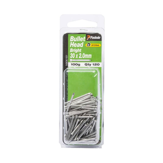 Paslode Bullet Head Nails 30mm Bright Steel 120 Pack General Purpose - Auzzistore