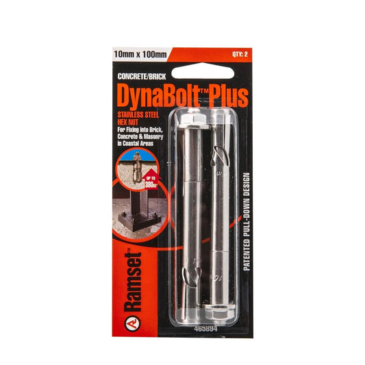 Ramset DynaBolt Plus 10 x 100mm Stainless Steel Anchor 2 Pack - Auzzistore