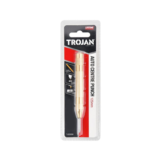 Trojan 125mm Auto Centre Punch - Brass - Precision Marking Tool - Auzzistore