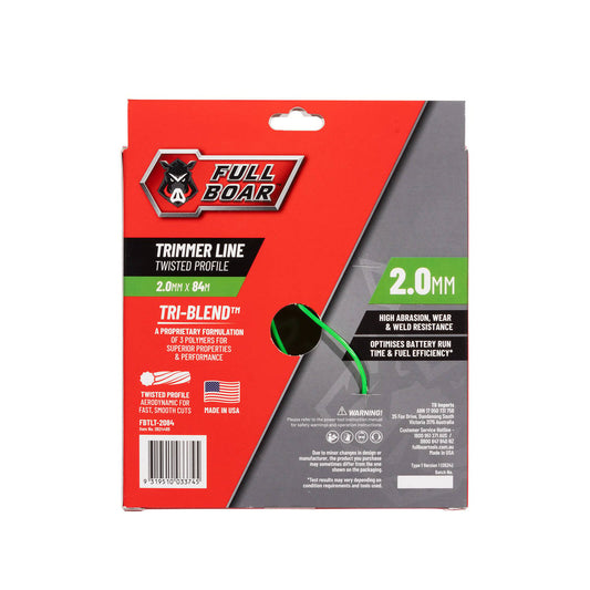 Full Boar Trimmer Line 2.0mm x 84m - Twisted Profile - Durable & Efficient – view 2 - Auzzistore