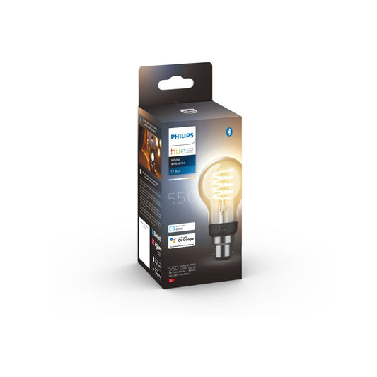 Philips Hue A60 B22 LED 550lm White Ambient 7W Smart Filament Globe