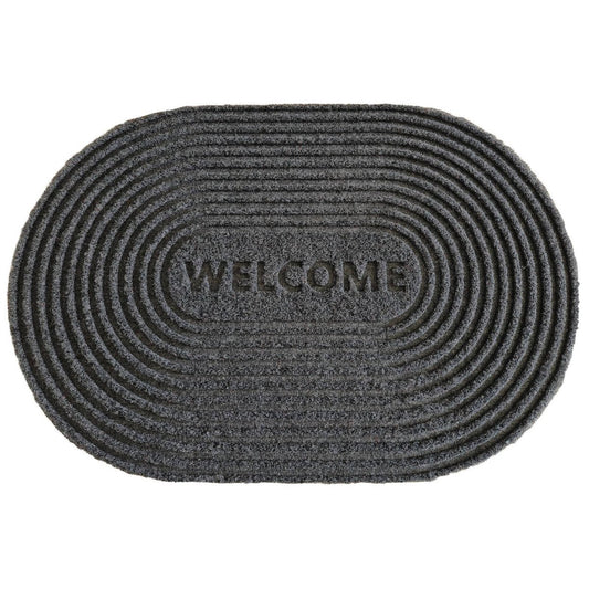 Maxfind Charcoal Oval Scraper Doormat 40x60cm - Eco-Friendly, Durable - Auzzistore