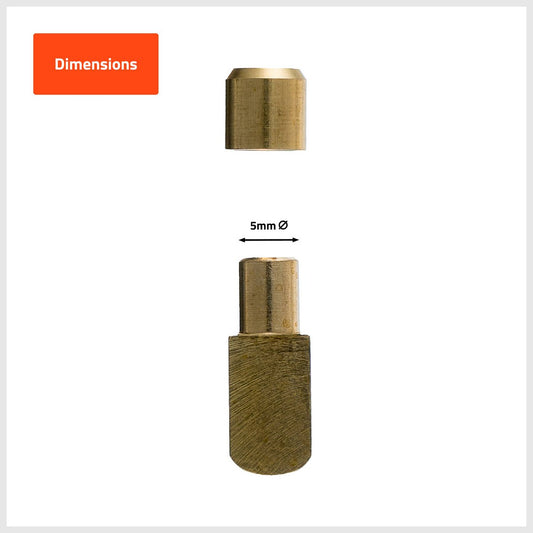 Taskmaster 8mm Brass Metal Pin Shelf Support and Socket 12 Pack - Durable - Easy Installation – view 2 - Auzzistore