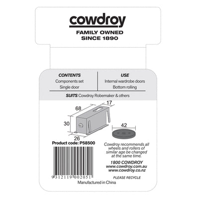 Cowdroy Track Access Robemaker Components Pack - 40kg Galvanised Steel - Smooth Running