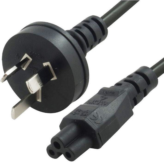 8WARE AU Power Lead Cord Cable 2m - 3-Pin to Cloverleaf Plug ICE 320-C5 Mickey Type Black 240V 7.5A | Auzzi Store