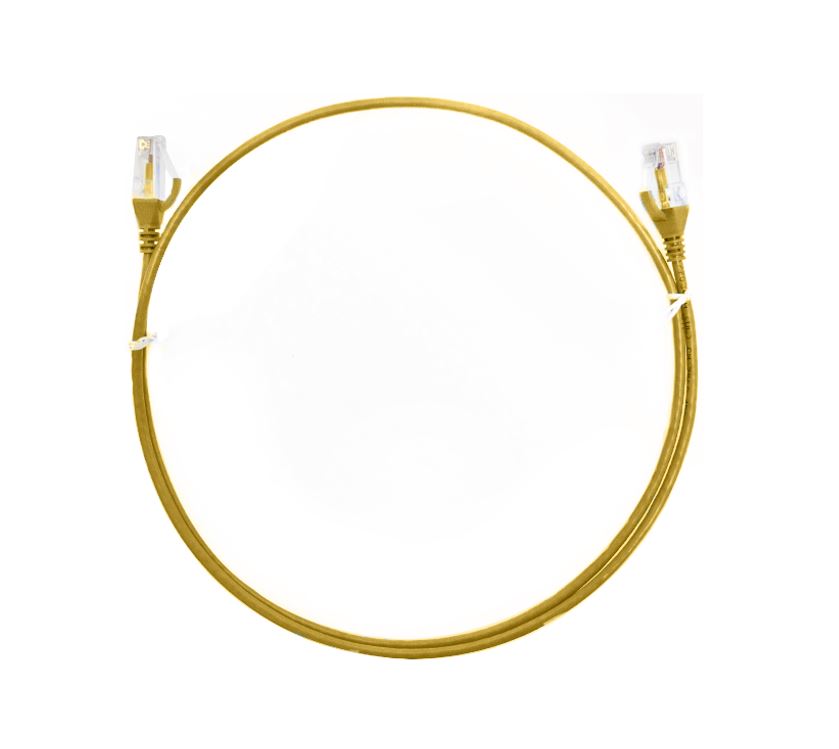 8WARE CAT6 Ultra Thin Slim Cable 0.5m / 50cm - Yellow Color Premium RJ45 Ethernet Network LAN UTP Patch Cord 26AWG for Data Only, not PoE | Auzzi Store
