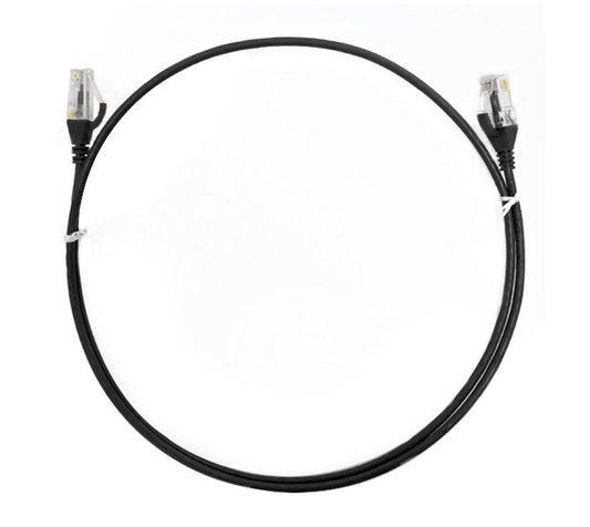 8WARE CAT6 Ultra Thin Slim Cable 2m / 200cm - Black Color Premium RJ45 Ethernet Network LAN UTP Patch Cord 26AWG for Data Only, not PoE | Auzzi Store