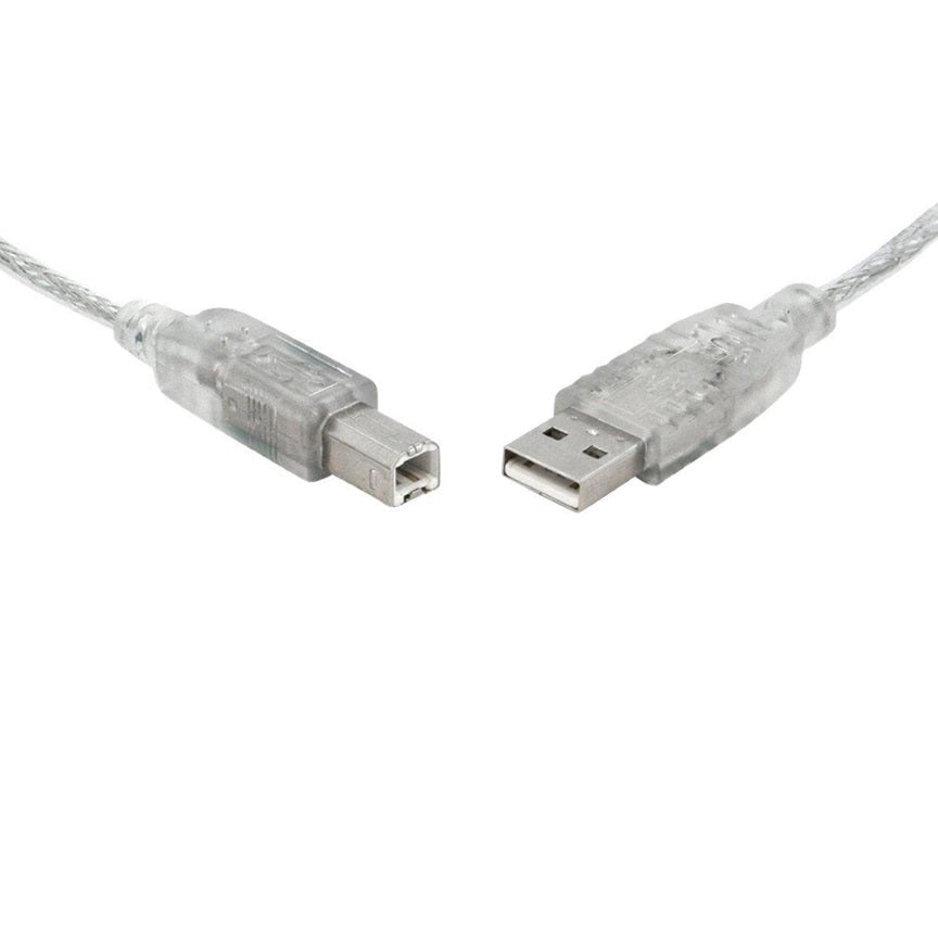 8WARE Printer Cable USB 2.0 Cable 2m A to B Transparent Metal Sheath UL Approved | Auzzi Store