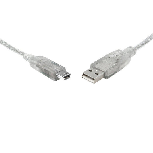 8WARE USB 2.0 Cable 1m A to Mini-USB B Male to Male Transparent | Auzzi Store