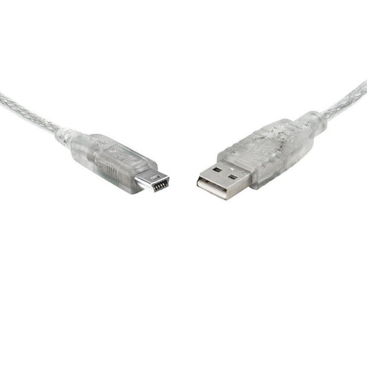 8WARE USB 2.0 Cable 3m A to B 5-pin Mini Transparent Metal Sheath UL Approved | Auzzi Store