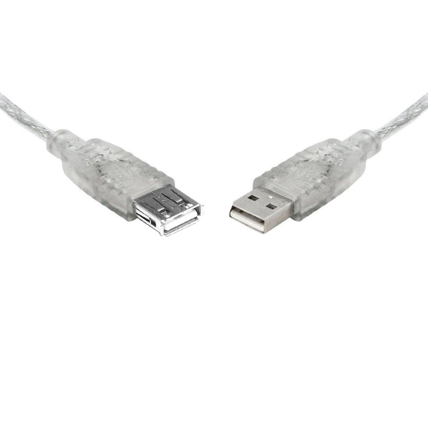 8WARE USB 2.0 Extension Cable 25cm A to A Male to Female Transparent Metal Sheath Cable | Auzzi Store