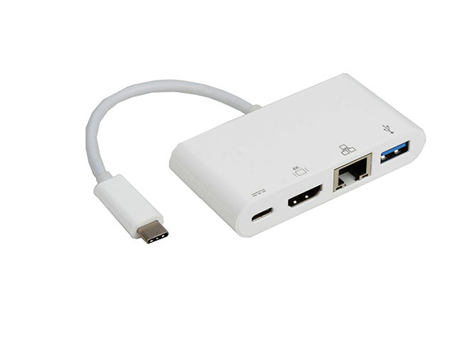 8WARE USB Type-C to USB 3.0 A + HDMI + Gigabit Ethernet with Type-C Charging Port Adapter Cable- Up to 60W | Auzzi Store
