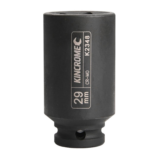 Kincrome 29mm 1/2" Drive Deep Impact Socket - Chrome Molybdenum Steel - Black - Auzzistore