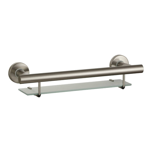 Evekare 488mm Brushed Nickel Bath Shelf with Grab Rail - Durable - Safety