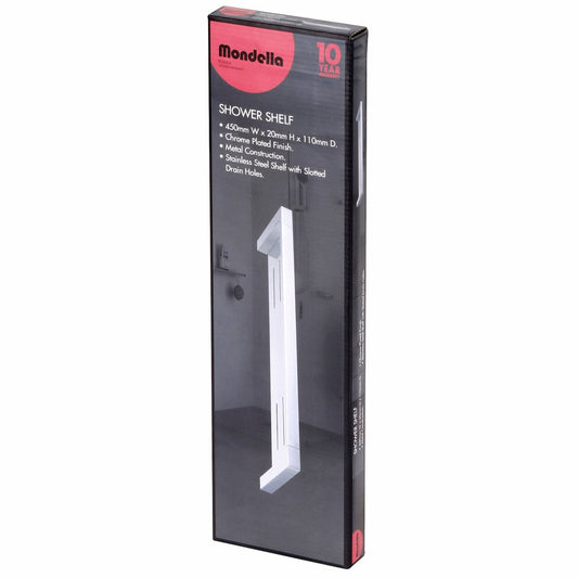 Mondella Rumba Shower Shelf - 445 x 110mm - Chrome - Metal - Stylish Storage – view 2 - Auzzistore