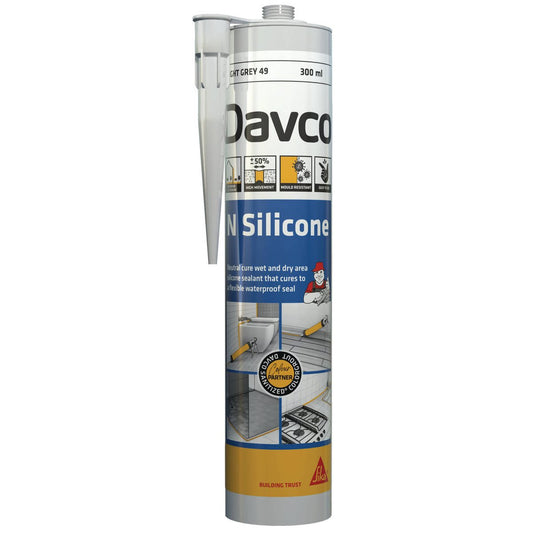 Sika 300ml Davco N Silicone Neutral Cure - Light Grey - Mould Resistant