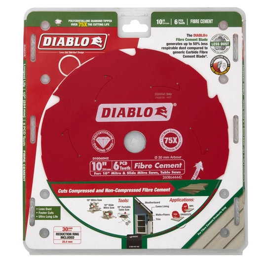 Diablo Fibre Cement Blade - 254mm - PCD - Long Life