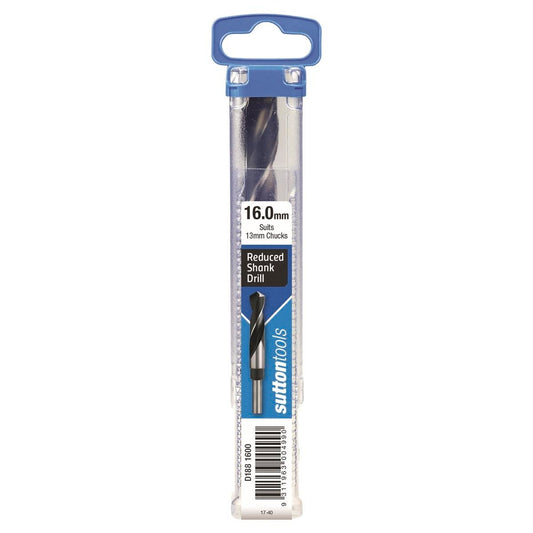 Sutton Tools 16mm Reduced Shank Jobber Drill Bit - 12.5mm Shank - 6" Length - Auzzistore