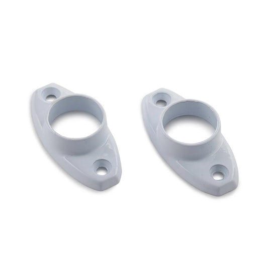 Sandleford Oval Flanges 19mm Zinc Alloy White 2 Pack - Auzzistore