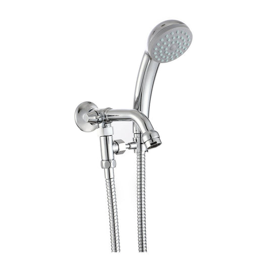 Shaw Mason Chrome Bath Spout with Diverter & Shower Kit - 1/2" BSP Connection - Adjustable Swivel Holder - 170mm x 180mm x 90mm - Auzzistore