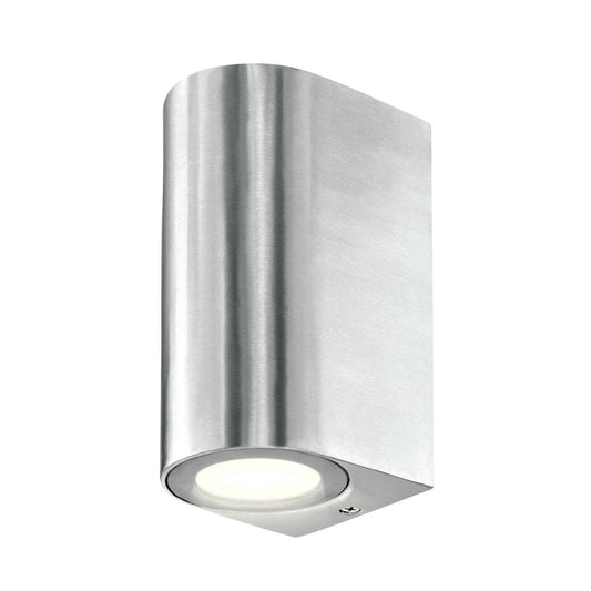 Brilliant 35W Up Down Exterior Wall Light - Brushed Aluminium - Modern Design - IP44 Weather Resistant