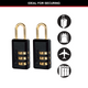 Master Lock 20mm Black Luggage Combination Padlock 2 Pack Durable Metal