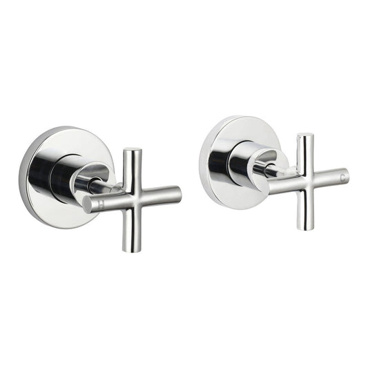 Mondella Resonance Chrome 1/2 Turn Cross Handle Wall Top Assembly Set 245mm - Durable Water Control - Classic Design