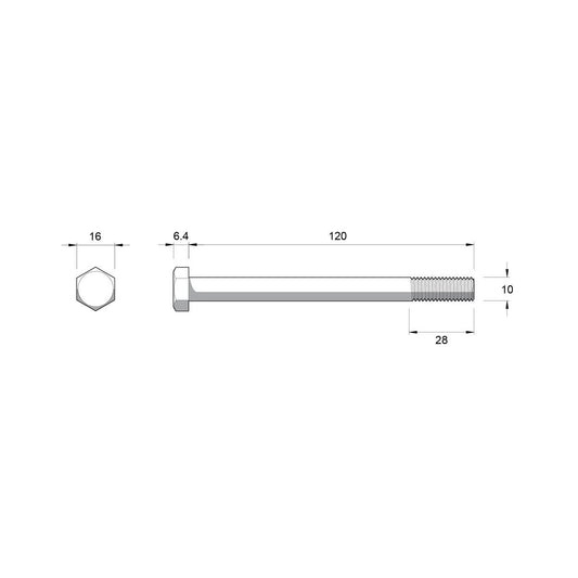 Zenith M10 x 120mm Stainless Steel 304 Hex Head Bolts & Nuts – view 2 - Auzzistore