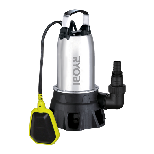 Ryobi 750W Stainless Steel Submersible Pump RACSUP22 - Dirty Water Transfer - 7m Immersion Depth - Auzzistore