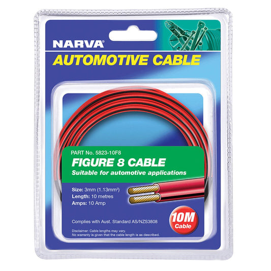 Narva Figure 8 Cable - 10m - Twin Core - Red/Black - Auzzistore