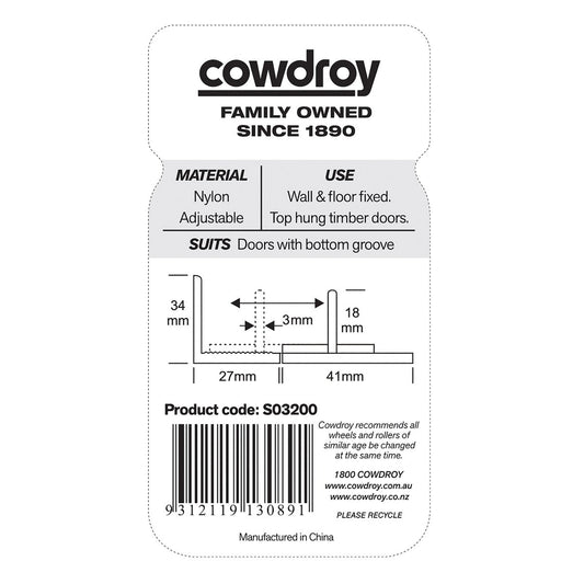 Cowdroy Floor Mount Sliding Door Guide - 55mm - Nylon - Adjustable – view 2 - Auzzistore