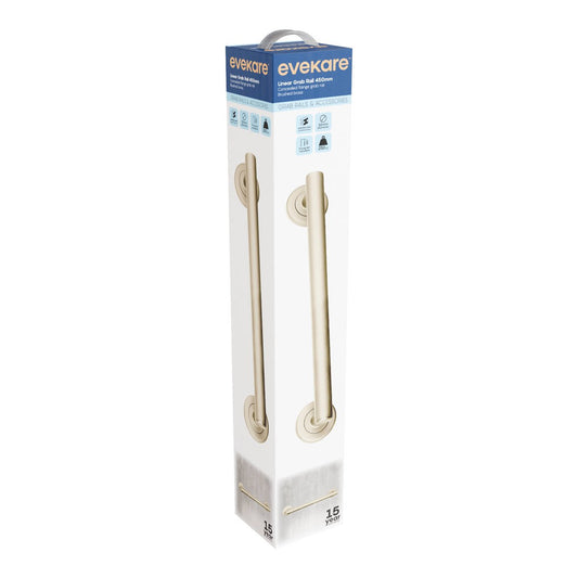 Evekare 450mm Brushed Brass Linear Grab Rail - 250kg Weight Rating - Concealed Flange – view 2