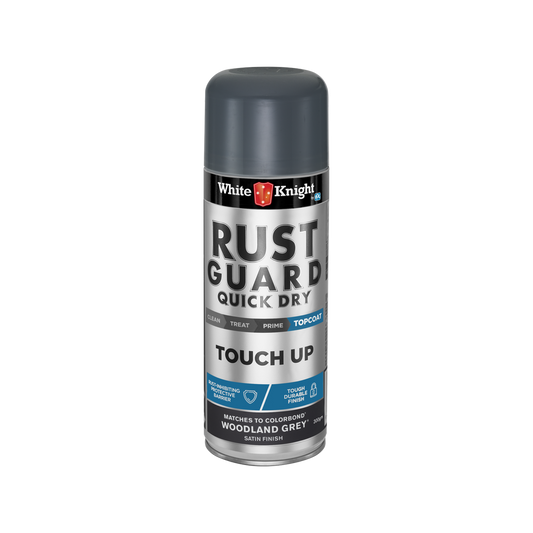 White Knight Rust Guard Touch Up Spray Paint 300g Woodland Grey Satin - Auzzistore