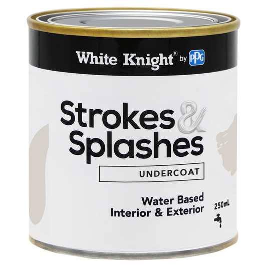 White Knight Strokes Splashes Undercoat 250ml - Quick Drying Gloss Finish - Auzzistore