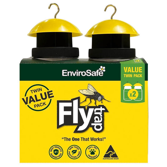Envirosafe Fly Trap - 180mm x 230mm x 85mm - PET Plastic - Eco-Bait - 2 Pack - Auzzistore