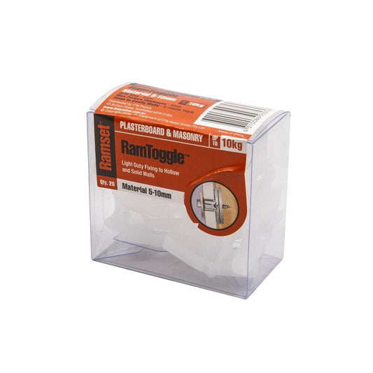 Ramset Ramtoggle 10mm Nylon Cavity Fastener 20 Pack Maximum Hold - Auzzistore
