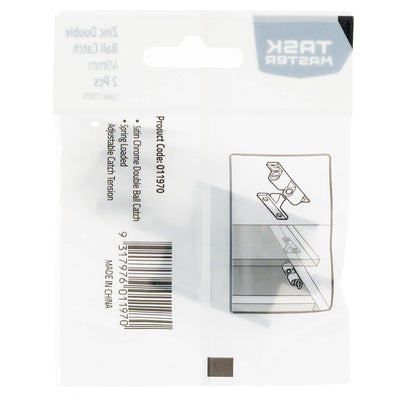Taskmaster Double Ball Catch - 49mm - Zinc - 2 Pack - Durable Construction