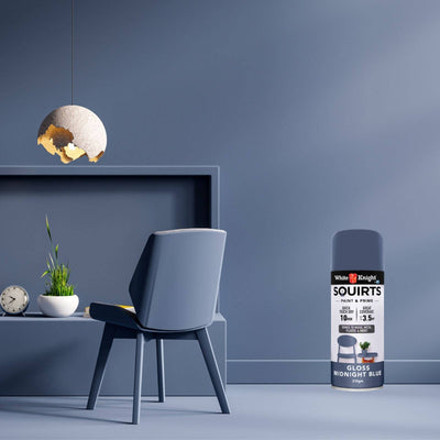 White Knight Squirts Midnight Blue Gloss Spray Paint 310g Durable Finish