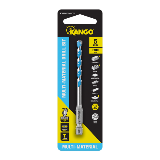 Kango Multi Material Drill Bit 5 x 100mm - Durable Carbide Tip - Precision Start - Auzzistore