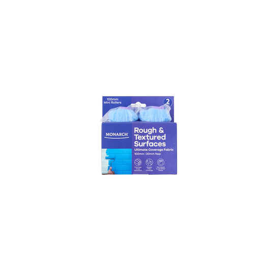 Monarch 100 Mini Rollers 20mm Nap 2 Pack - Rough Textured Surfaces - Purple