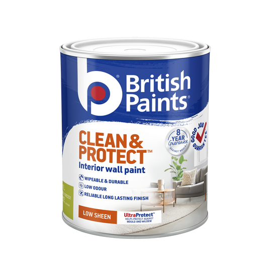 British Paints Mid Low Sheen Interior Paint 1L - Wipeable - Durable - Mid - Auzzistore