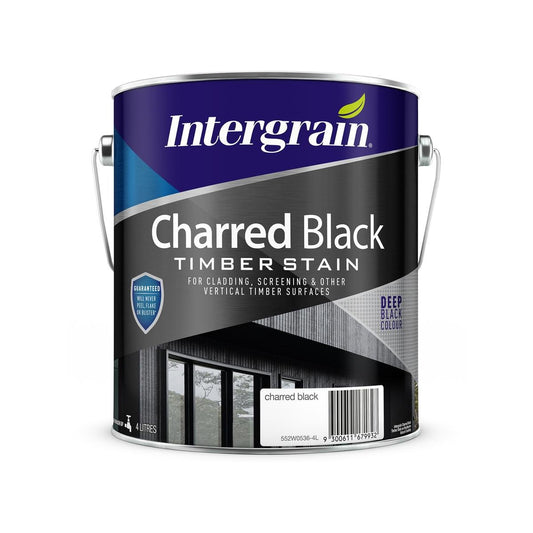 Intergrain Charred Black Timber Stain 4L - 4L - UV Resistant, Waterproof - Auzzistore