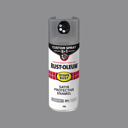 Rust Oleum 340g Coastal Grey Satin Spray Paint - 5 in 1 Custom Spray - Rust Protection – view 2 - Auzzistore