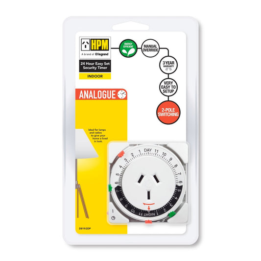 Hpm Easy Set Timer - 24HR - Plastic - Programmable - 1 Outlet – view 2 - Auzzistore