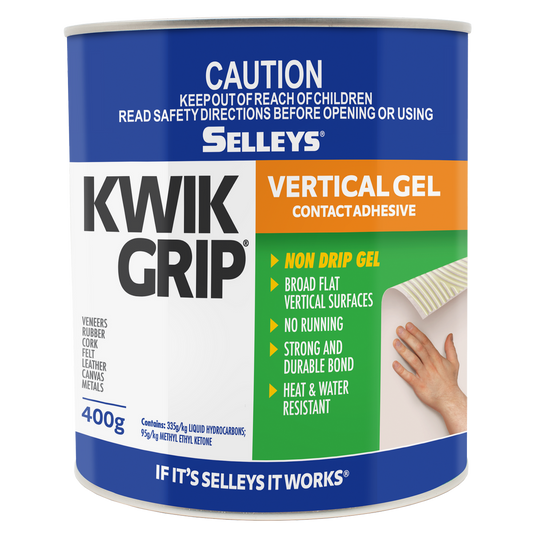 Selleys Kwik Grip Gel Adhesive 400g Solvent-Based Heat Resistant