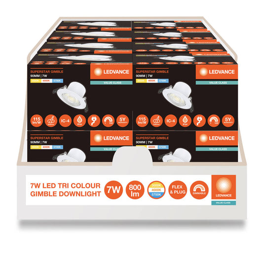 Ledvance Downlight Gimble 7W 90mm Tri Colour - Dimmable - White – view 2
